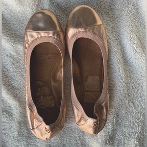Coach Dalia metallic rose gold soft, flexible ballet flat, size 9.5